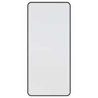 48"x22" Radius Corner Stainless Steel Framed Mirror, Black