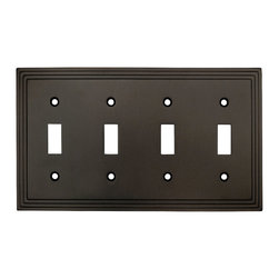 Cosmas - Cosmas 25045-ORB Oil Rubbed Bronze Quad Toggle Switchplate Cover - Switch Plates And Outlet Covers