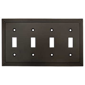 Cosmas 25045-ORB Oil Rubbed Bronze Quad Toggle Switchplate Cover