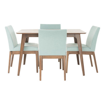 GDF Studio Kwame Mid-Century Modern 5 Piece Dining Set, Mint