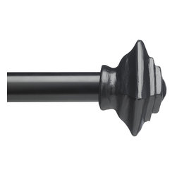 Custom Wrought Iron Drapery Hardware - Square Cap Black - Window Treatment Accessories