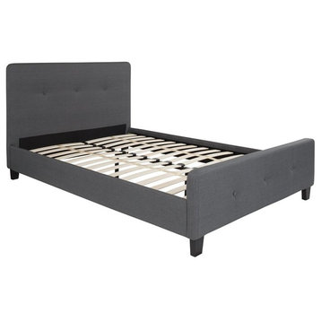Flash Furniture Tribeca Tufted Full Platform Bed in Dark Gray
