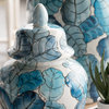 A&B Home Hand Painted Blue Feathers Jar With Lid D10X17"