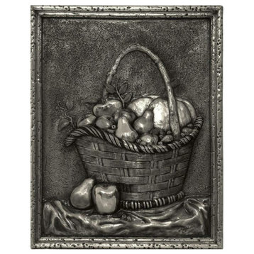 Fruit Basket Backsplash Mural, Pewter