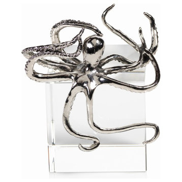 Decorative Octopus Figurine, Silver
