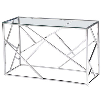 Morganna Stainless Steel Living Room Sofa Table, Silver
