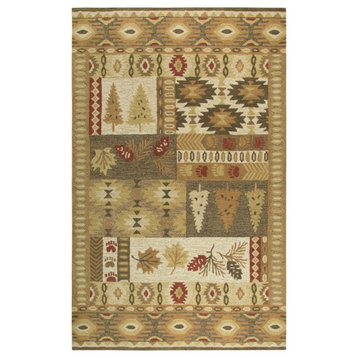 Alora Decor Itasca 5' x 8' Patchwork Brown/Green/Beige/Red Hand-Tufted Area Rug