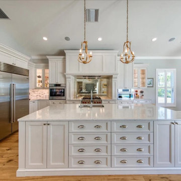 Luxurious White Theme Kitchen With Beautiful Chairs, Modern House, Remodeling Id