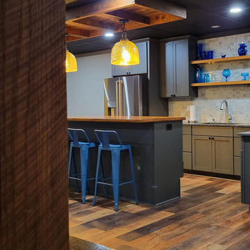 Refined Rustic Basement Retreat