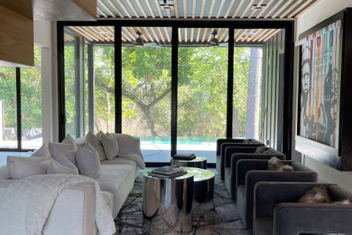 Living room - modern living room idea in Houston