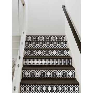 Avant Trellis Peel and Stick Stair Riser Strip, Black, 48"w X 7.5"h, 6 Pack