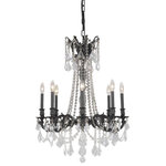 Elegant Lighting - Elegant Lighting 9208D24DB/RC Rosalia - Eight Light Chandelier - Rosalia collection hanging fixtures bring the decadence and splendor of Austro-Hungarian royalty into your home An empire-style frame with curved stylized arms bears exposed bulbs (not included) above while strands of draped octagon crystals and precision-cut crystal pendeloques shimmer below Available in bold finishes (dark bronze, French gold, and pewter) that hint at the designG��s vintage-inspired origins, and with clear or golden-teak crystals, your guests will appreciate the royal treatment Splendid in a dining room, stairwell, or living room  Room use: Dining room; Living room; Bedroom; Bathroom; Entry Way; Closet  Diameter of 24 inches; minimum hanging height of 36 inches, maximum hanging height of  inches  Warm, brilliant light is created by 8 light bulbs (not included)   Dining Room/Living Room/Bedroom/Bathroom/Entry Way 2 Years  Brown  Mounting Direction: up  Assembly Required: Yes  Canopy Included: Yes  Shade Included: Yes  Dimable: YesRosalia Eight Light Chandelier Dark Bronze *UL Approved: YES *Energy Star Qualified: n/a  *ADA Certified: n/a  *Number of Lights: Lamp: 8-*Wattage:40w E12 bulb(s) *Bulb Included:No *Bulb Type:E12 *Finish Type:Dark Bronze