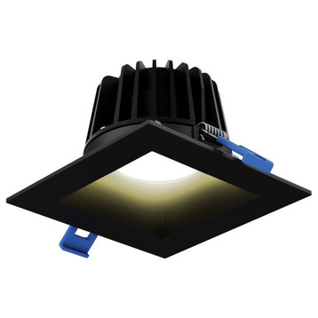 2" Square Wet Rated Regressed LED Down Light, 5-CCT, Black