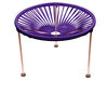 Zicatela Indoor/Outdoor Handmade Side Table, Purple Weave, Copper Frame