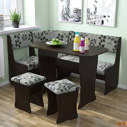 Fiji Kitchen Nook/Dining Table Set | Dark Oak - Dining Sets