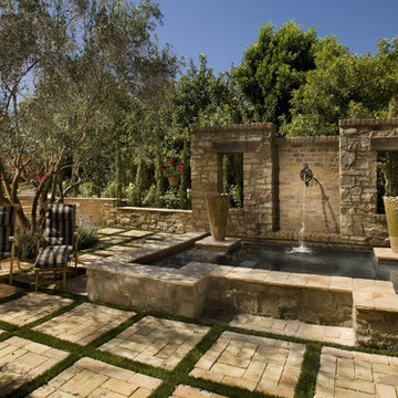 Stone Fountain and Jacuzzi