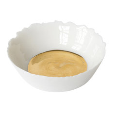Flat Gold Porcelain Bowl