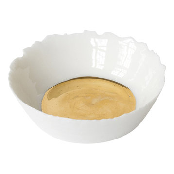 Flat Gold Porcelain Bowl