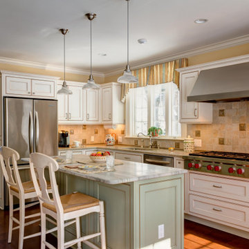 Glazed cabinets with a country vibe