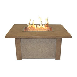 San Juan Fire Pit with Rectangular Burner-Mocha - Fire Pits