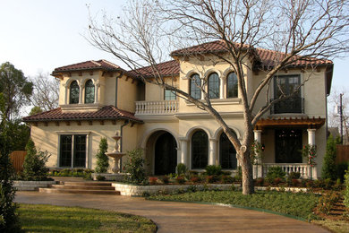 Inspiration for a mediterranean exterior home remodel in Dallas