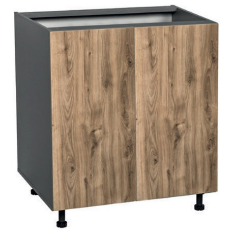 24 Base Cabinet High Double Door with Natural Teak door