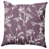 Windy Blossom Outdoor Pillow, Purple, 16"x16"