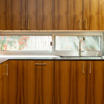 Book-Matched and Grain-Matched Upper and Lower Cabinets