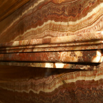 red onyx fireplace