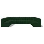 Meridian Furniture - Arc Boucle Fabric Upholstered 8-Pc. U-Shaped Modular Sectional, Green - Give your living room or den the perfect blend of style and versatility with this Arc boucle fabric curved modular Sectional. Part of the Arc modular furniture collection, this Sectional comes upholstered in rich green boucle fabric and features deep channel tufting that adds a touch of luxury while enhancing comfort and support. A seamless combination of form and function, this chair can be used with other Arc pieces to create a myriad of configurations in your well-curated room.