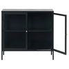 Metal & Glass Sideboard, 2-Section