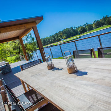 Expansive deck for outdoor entertaining and enjoying the water view