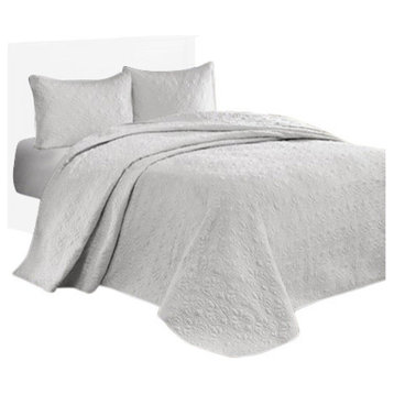 Madison Park Quilted Microfiber Bedspread Set, Queen