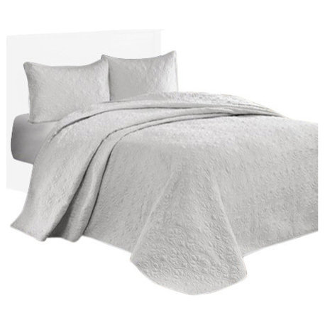 Madison Park Quilted Microfiber Bedspread Set, King