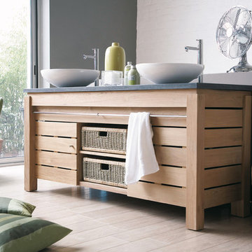 ORIGIN by Line Art Double Vanity in Solid Teak