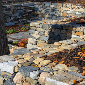 Dry laid fieldstone, reclaimed granite, and Goshen stone walls