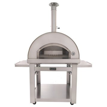 Outdoor Wood Fired Gas Pizza Oven, Silver