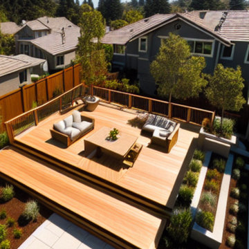 Suburban Sanctuary Deck and Landscape in Richmond