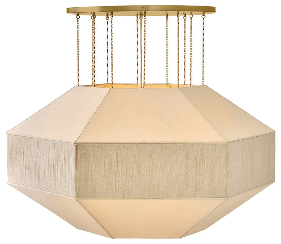Hinkley Lyla Large Convertible Chandelier, Lacquered Brass