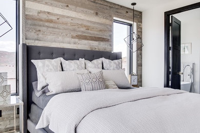Inspiration for a modern bedroom remodel in Salt Lake City