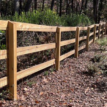 Three rail fence with wire