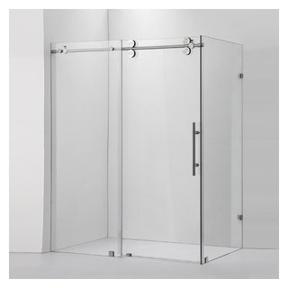 Villena Rectangle Single Sliding Frameless Shower Enclosure – Vinnova Design