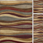 Tayse Rugs - Norfolk Contemporary Abstract Multi-Color 3-Piece Area Rug Set - Tonal waves of color swirl together in this area rug to form a relaxing pattern. In shades of red