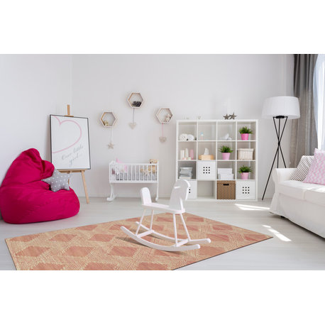 Hand-Tufted Wool Pink Contemporary Spring 2020 Rug, 5'x8'