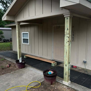 front porch posts have been updated