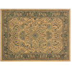 Bareen Designer Rugs - Istanbul Catrina Ivory/Light Green Turkish Hand Knotted Rug, 4'2x6'1 - Designed with a mesmerizing intricate traditional motif this glorious hand knotted rug is a masterpiece that will fill any space with sophistication and grace.  An exhilarating color pallet with an elaborate design, this masterpiece features luxurious hand spun wool with all vegetable dyes to add comfort and style to your decor. The design, color and beautiful chromatic composition with a sheen in traditional and transitional designs, exude beauty, elegance and quality make this rug a masterpiece of its own.