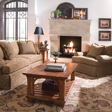 Cozy living room with upholstered furniture