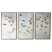 Stupell Industries Little Birds Abstract Pastel Background Nature 4 Pillow  Set, 18 x 18
