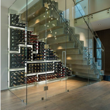 Under Stair Mosaic PEG System Wine Racking
