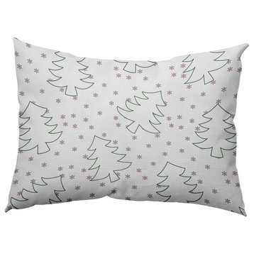 Tree Outlines Accent Pillow, Light Purple, 14"x20"